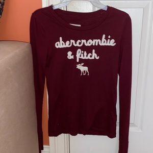 Burgundy Long Sleeve Abercrombie Kids Size Large